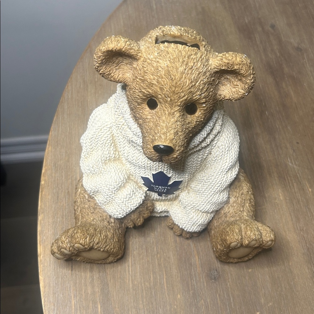 NHL Toronto Maple Leafs Resin Coin Bank Bear Collectible - Picture 13 of 17